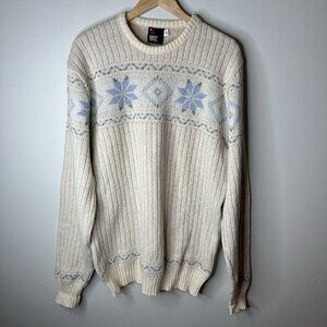 Vintage‎ Robert Bruce Sweater Mens XL Tall Snowflake Fair Isle Festive Grandpa